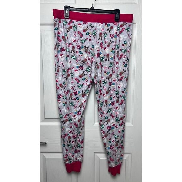 Cuddl Duds Women's Christmas Pajamas Long Sleeve Pant Set Size XL Red Gray - Picture 12 of 12